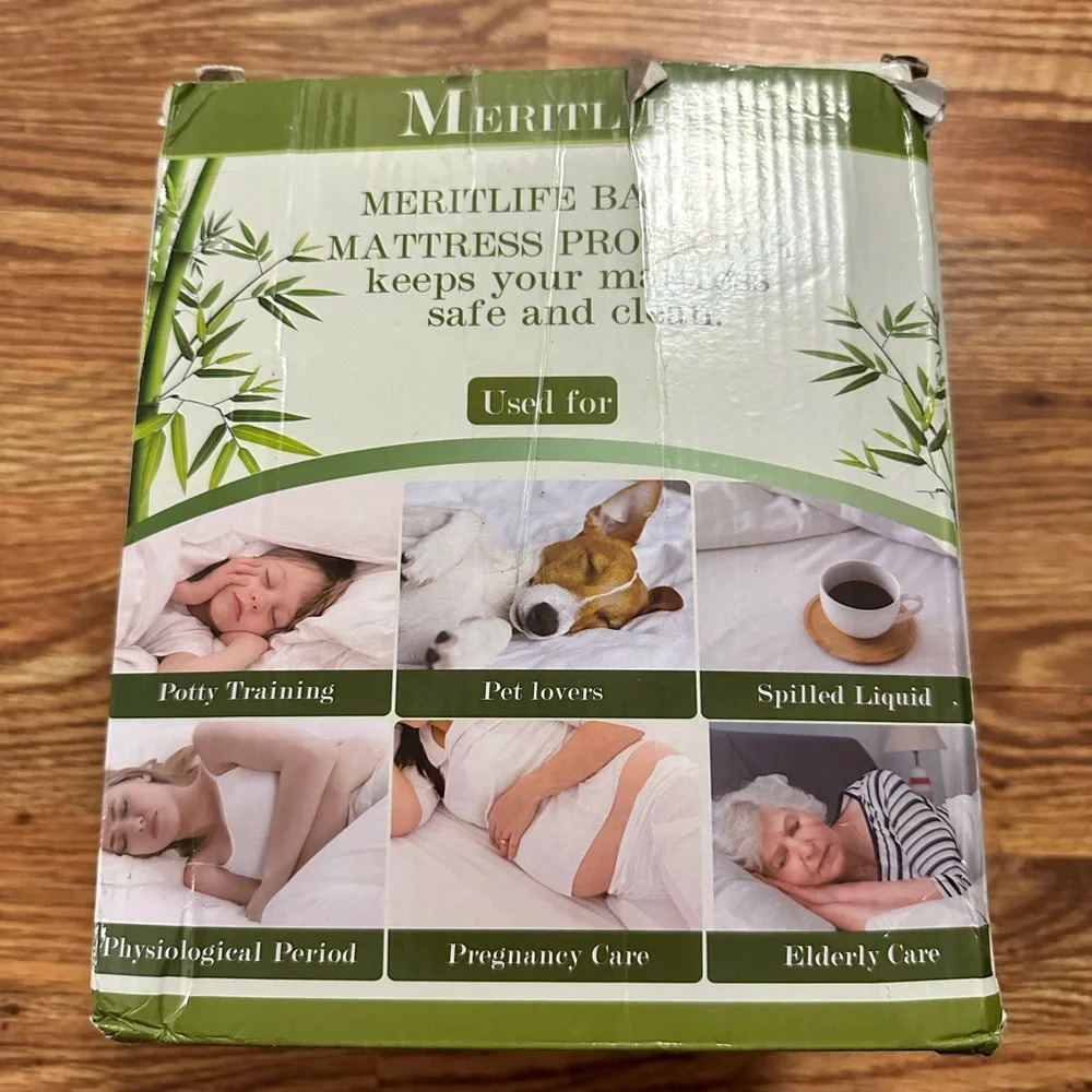 🆕 MERITLIFE Premium 100% Waterproof King Size Mattress Protector (White) - Picture 8 of 11